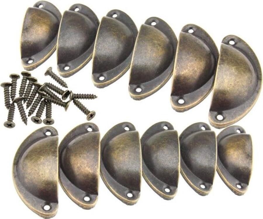 Lade Half Maan Shell Pull Handvatten Set van 12 Retro Keuken Kast Deur Brons Washing Machine