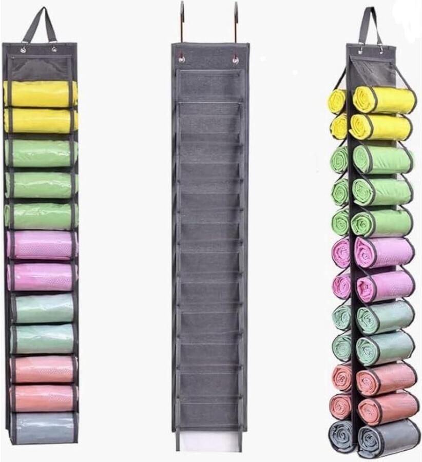 Ibenzoa Geavanceerde Opvouwbare Hangende Organizer voor Yogakleding en Meer met 24 Transparante Vakken