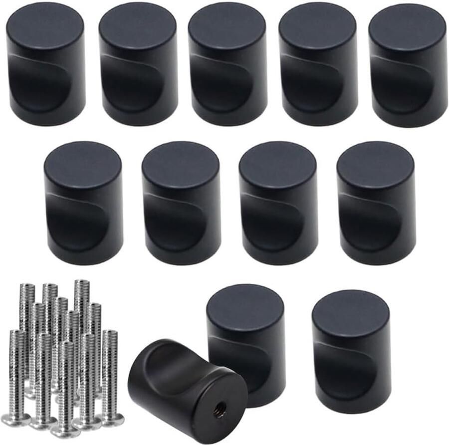 Lade Knop 12 Stuks Geschikt voor Meubels Zwart