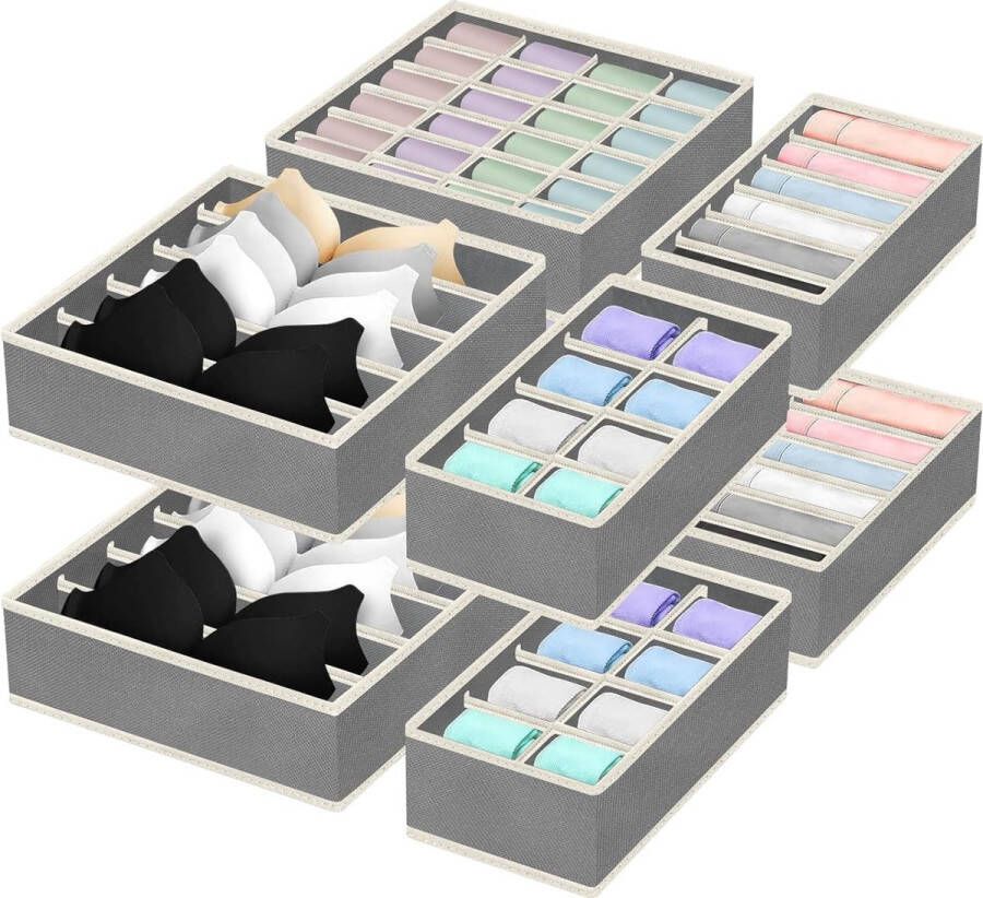 Lade-organisatiesysteem opbergdozen voor ondergoed set van 8 opvouwbare lade-organizer-lade voor het opbergen van sokken stropdassen pyjamabroeken en andere accessoires