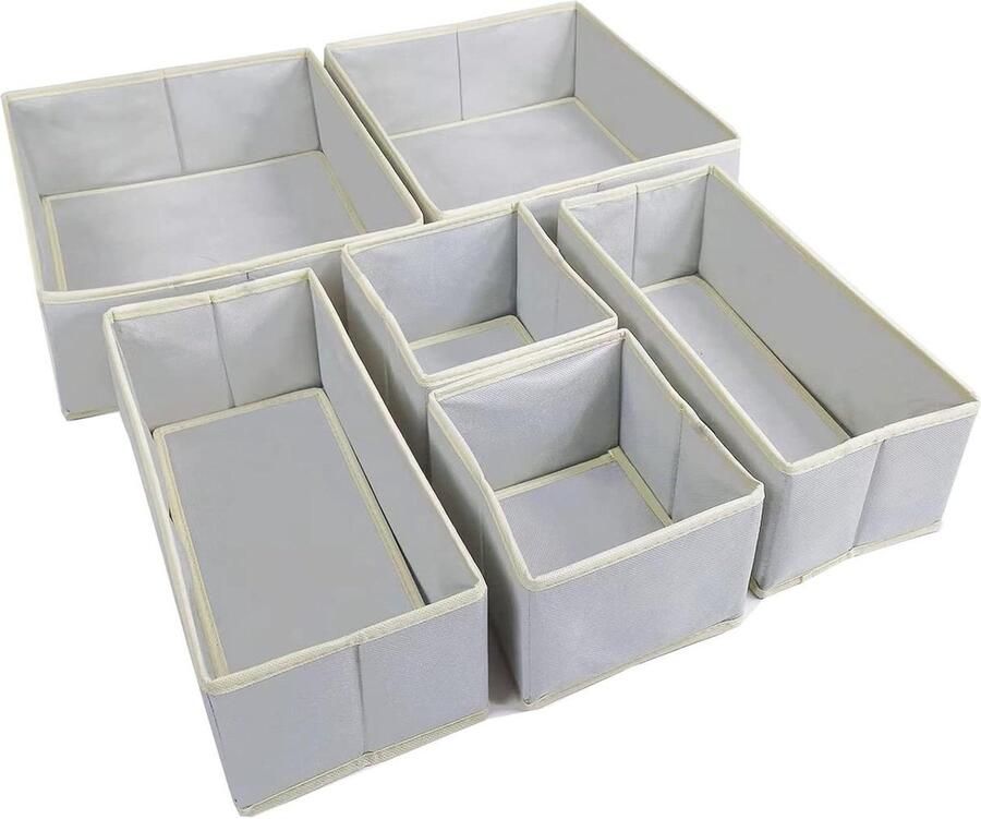 Lade organisatoren 6 stuks ondergoed lade verdelers kledingkast organizer opvouwbare opbergbakken stoffen opslag