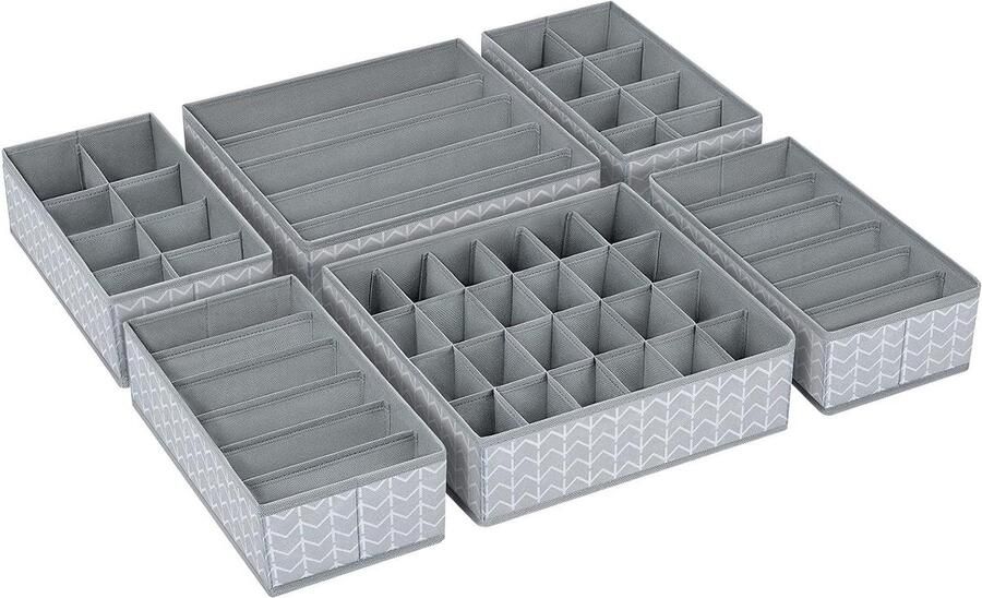 Lade-organisatoren opbergdozen kledingkast 6 stuks stoffen organizer ladeverdelers voor bh's sokken