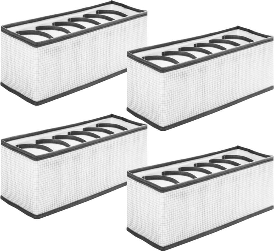 Lade-organizer 4-delige set inklapbare ondergoed-organizer met 7 vakken organizer lade voor sjaals stropdassen wasgoed en sokken
