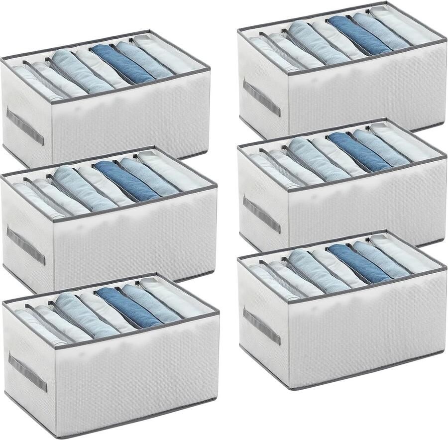Lade-organizer (6-delige set) 7-voudige kledingkastorganizer met handvat non-woven vouwopslag voor kleding broeken enz. thuisopslag