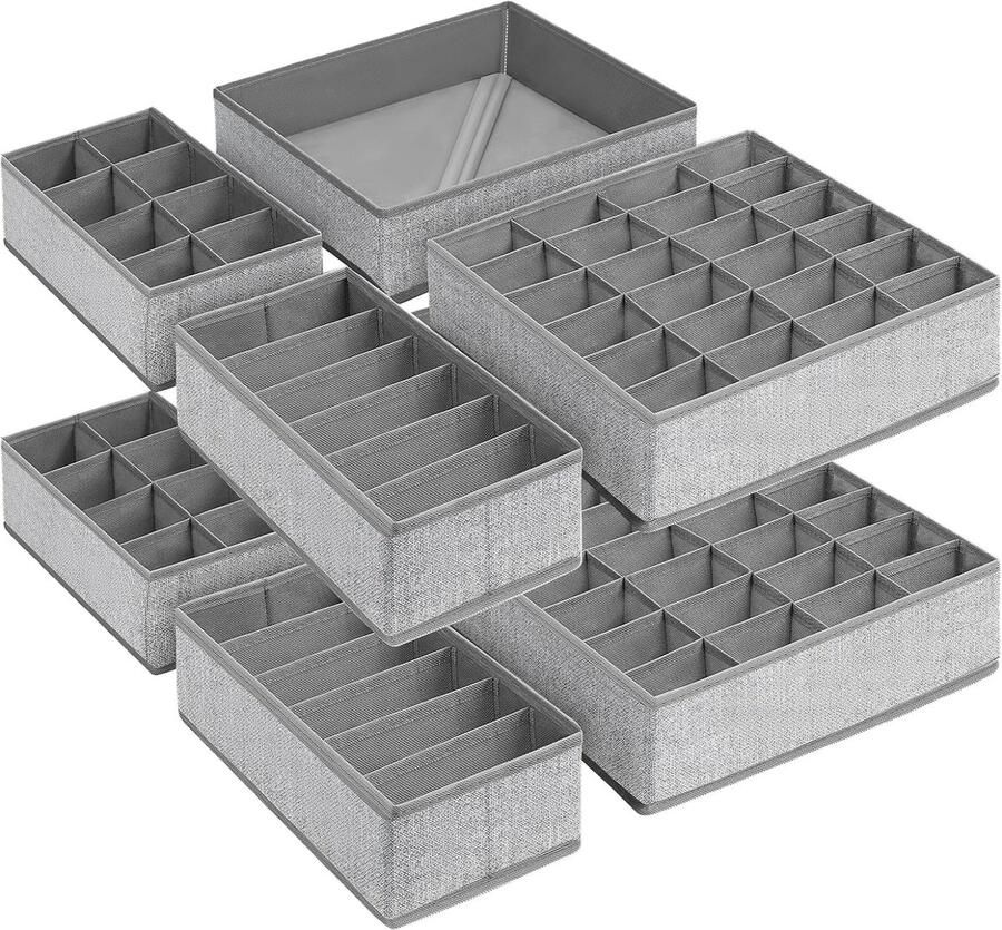 Lade-organizer 8 stuks kledingkastorganizer kastorganizer opbergsysteem kledingkast voor ondergoed sokken stropdassen grijs gevlekt
