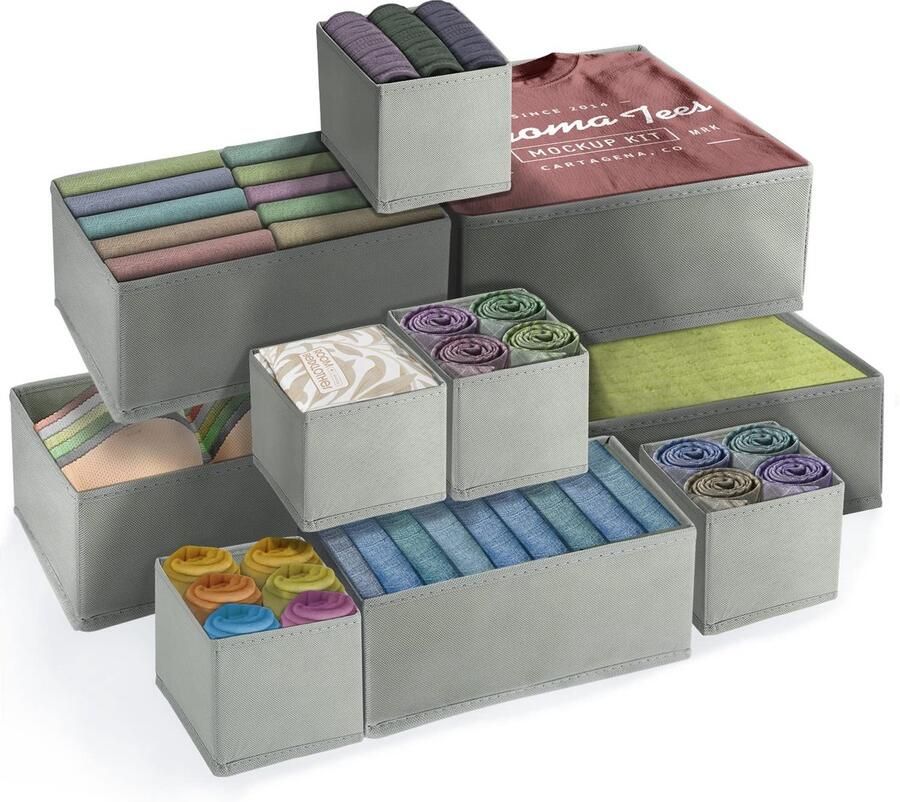 Lade-Organizer Set van 10 Stuks voor Kleding Accessoires en Meer Opvouwbaar en Ruimtebesparend