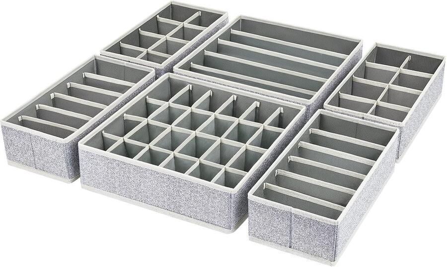 Lade-organizer Set van 6 Stuks voor Kleding en Accessoires in Grijs
