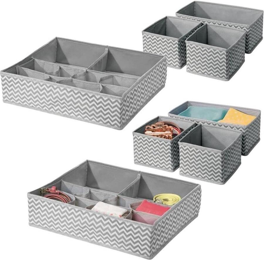 Lade-organizer voor babykamer opbergmanden grijs crème per 2 stuks