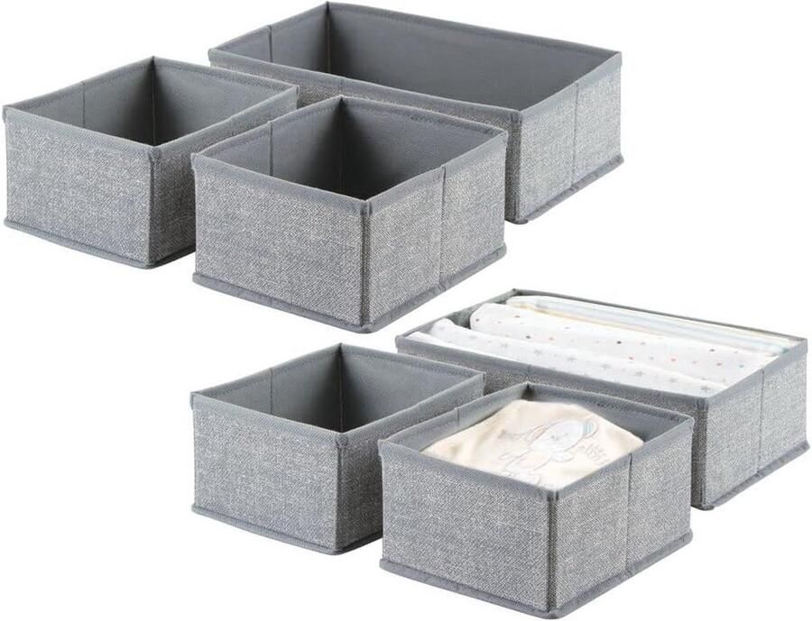 Lade-organizer voor kinderkamer en babykamer Grijs per 2 stuks opbergboxen kledingkastorganizer