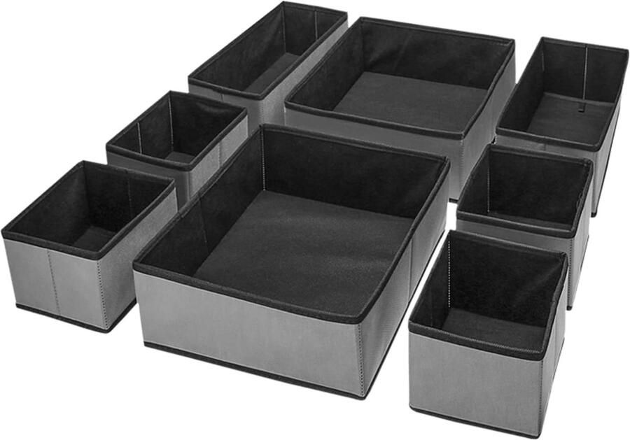 Lade-organizers Opbergdoos voor Ondergoed Kleding Opvouwbare Kledingkast Lade-kast Divider Cubes Containers voor Ondergoed bh's Sokken Sjaals en Stropdassen -Grijs