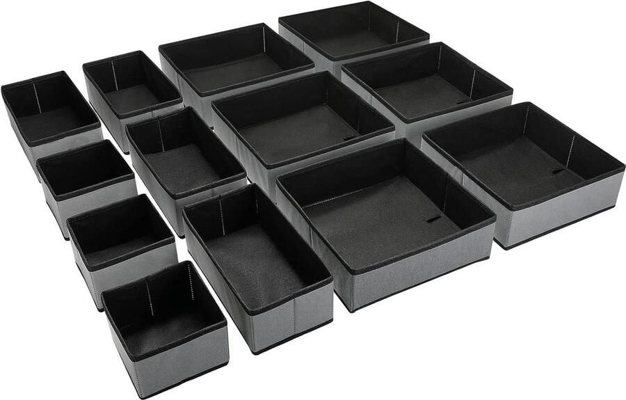 Lade-organizers Opbergdoos voor Ondergoed Kleding Opvouwbare Lade-kast Divider Cubes Grijs