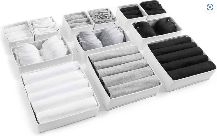 Lade organizers set van 12 Witte Ladeverdelers voor Thuis Kleding Opslag Ondergoed Organizer voor Garderobe Opslag Organizer Ladeverdeler Slaapkamer Kledingkast Lade pax kast