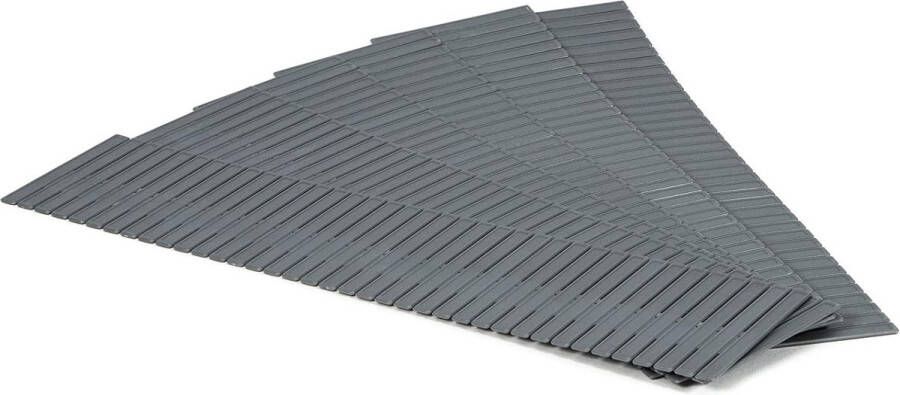 Lade verdeler voor ondergoed en accessoires verstelbare lengte polypropyleen grijs 44 x 10 cm RAN7033 6 stuks