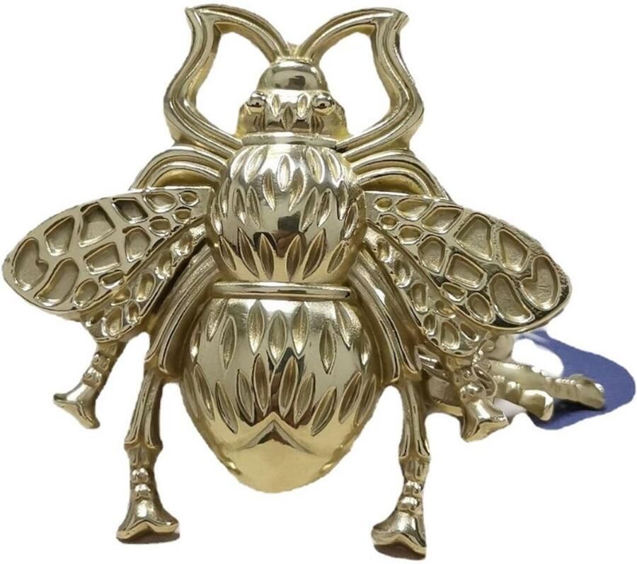 Ladegrepen Meubelknoppen Messing Vintage Meubelgreep Bijenvorm Knoppen Pull voor Meubels Kast Commode Deur 68*70*24mm Goud