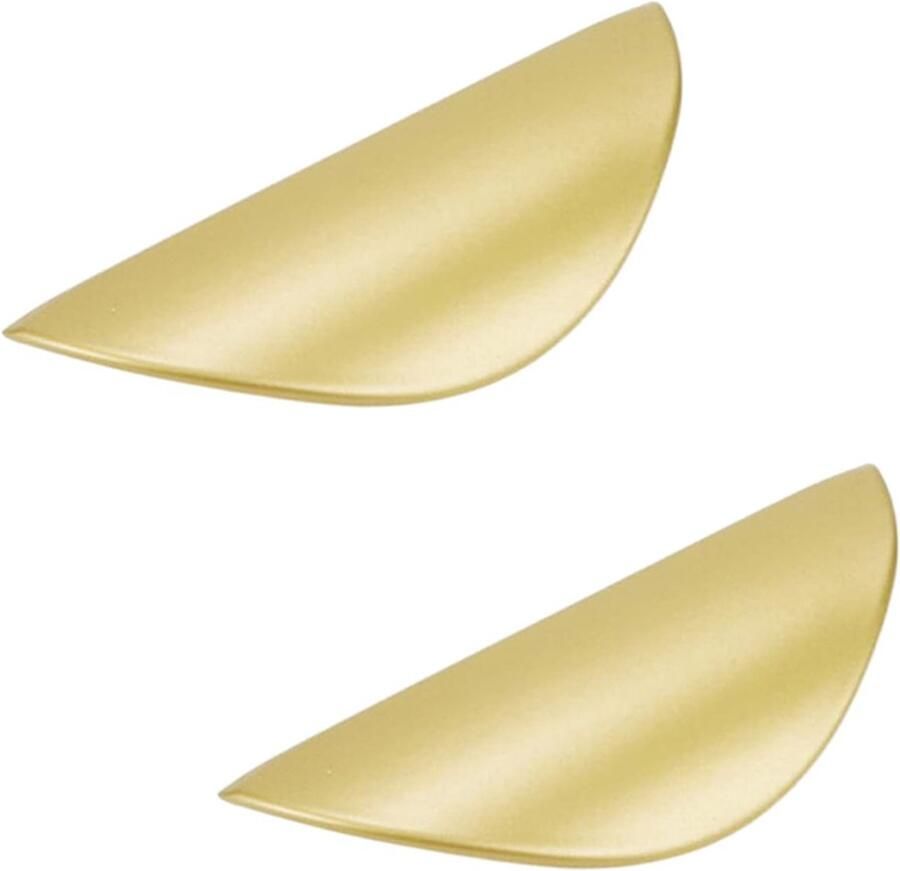 Ladegrepen Set van 2 Garderobedeurgrepen Keukengreep Zinklegering Meubelgreep Half Moon Kastgrepen 32mm Hartafstand Moderne 85*33mm Goud
