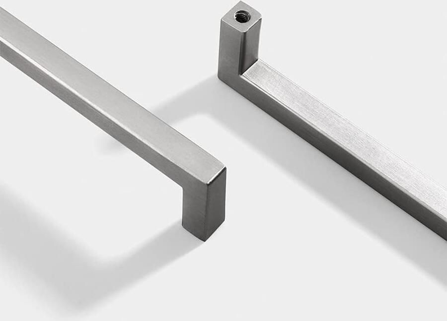 Vierkante kastdeurgreep Aluminium 10 stuks Zwart