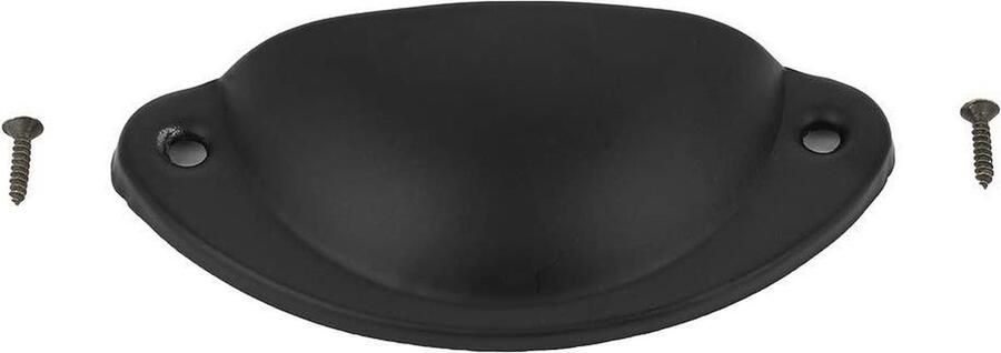 Ladehandgrepen Vintage Decoratieve Shell Vorm Pull Handgrepen Retro Metalen Knoppen voor Keukenkast Kast Meubels Set van 10 Zwart