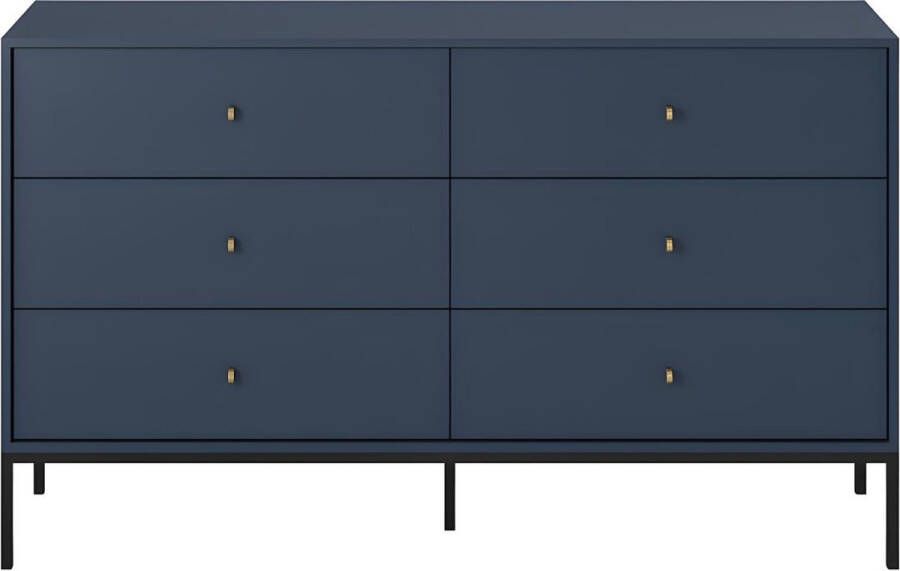 Vente-unique Ladekast BOGDAN 6 laden Blauw L 154 cm x H 91 cm x D 39 cm - Foto 3