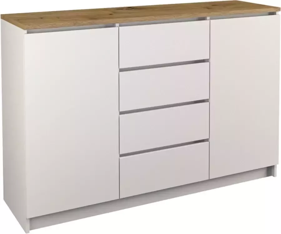 Ladekast Commode Wit Eiken Dressoir 120 cm