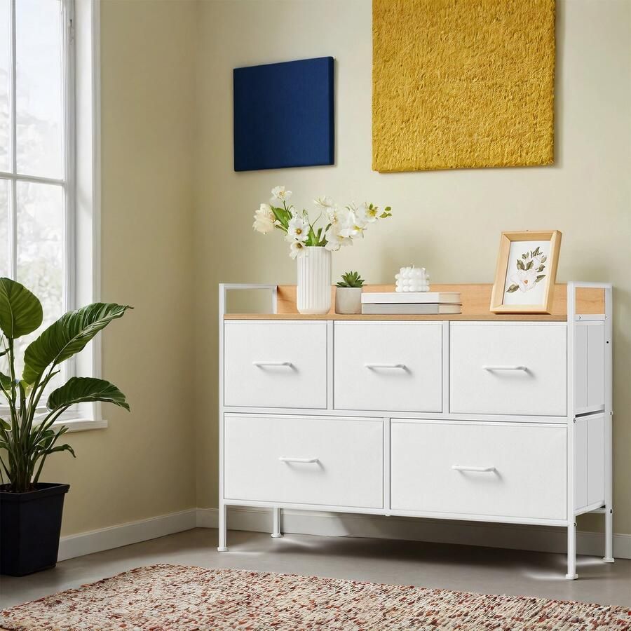 SONGMICS ladekast kast 5 stoffen lades met handgrepen