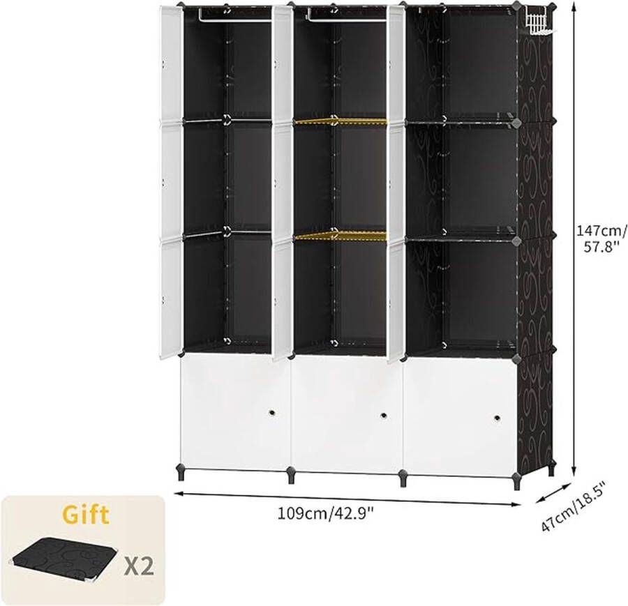 ladekast -kledingkast kasten ‎109 x 47 x 147 cm 12 Cubes
