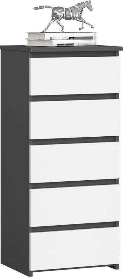 Ladekast Ladenkastje Ladenkast Ladekastje Ladekasten Slaapkamer 35x40x92 Cm 5 Lade's Hout Grijs