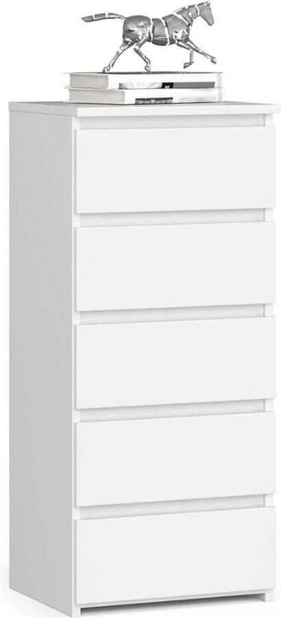 Ladekast Ladenkastje Ladenkast Ladekastje Ladekasten Slaapkamer 35x40x92 Cm 5 Lade's Hout Wit