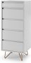Ladekast Lucy Wit MDF Breedte 45 cm Hoogte 110 cm Diepte 40 cm Met lades Zonder deuren - Thumbnail 2