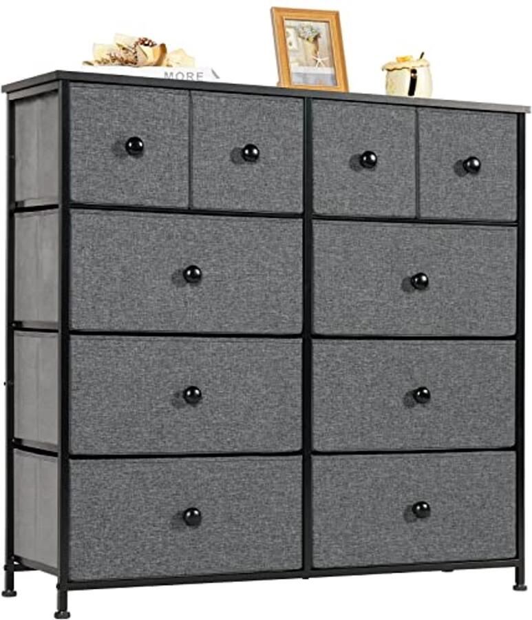Ladekast met 10 stoffen lades voor slaapkamer en opbergruimte