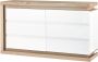 Ladekast met 6 lades Met ledverlichting Mdf Wit gelakt en naturel FLARANCIA L 140 cm x H 80 cm x D 40 cm - Thumbnail 1