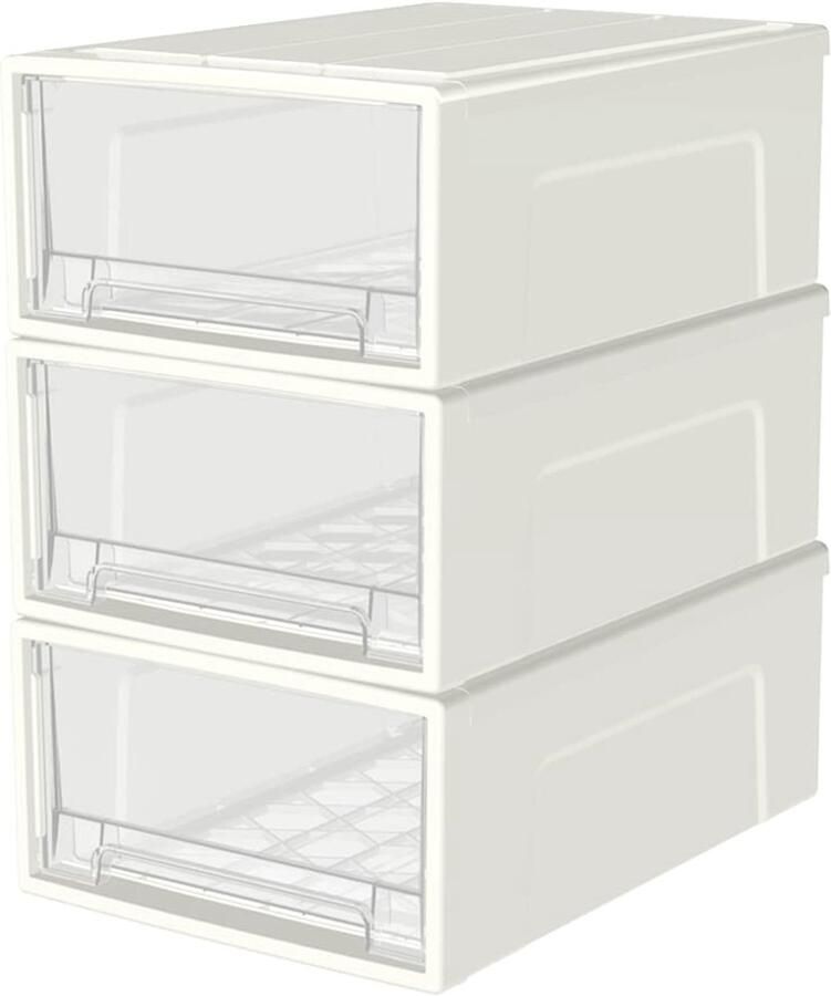 Ladekast met Drie Transparante Laden voor Flexibele Opslagoplossingen in Huis en Kantoor