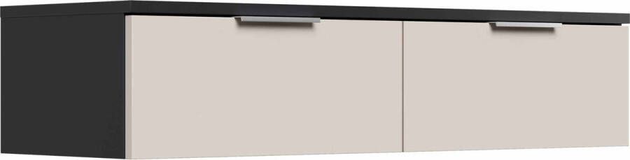 Ladekast Moon Antraciet Creme MDF Breedte 104.9 cm Hoogte 23.2 cm Diepte 36.1 cm Met lades Zonder deuren - Foto 2