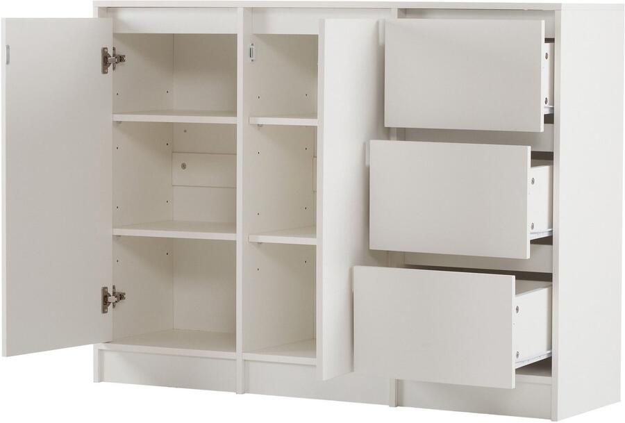 Zonder merk Gotagee Ladekast Schoenenkast met veel opbergruimte Dressoir Zijkast Woonkamerkast Wit Eetkamerkast Keukenkast Locker