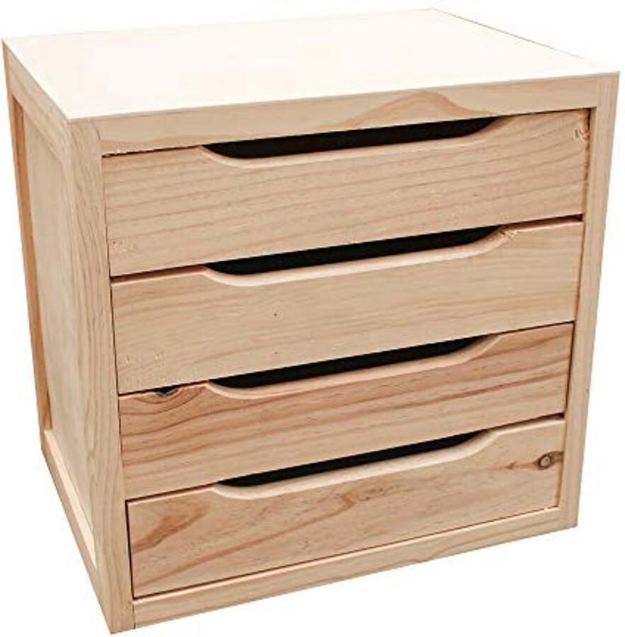 Ladekast van massief natuurlijk grenen met 4 lades