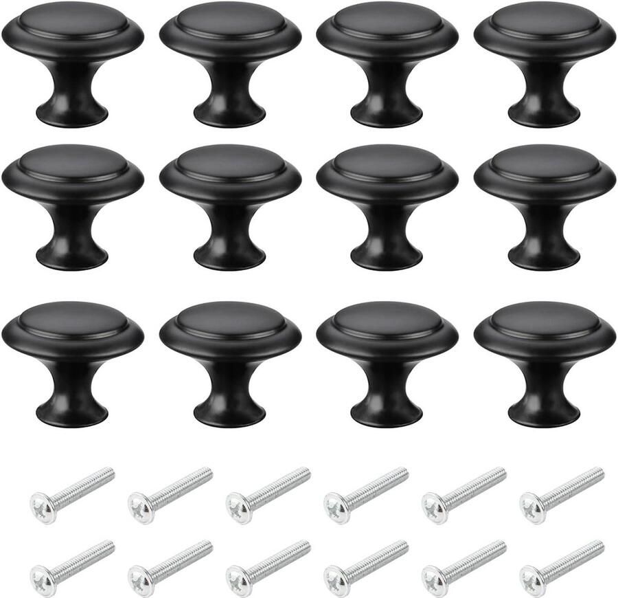 Ladeknoppen paddenstoelvorm Set van 12 stuks ladegrepen voor kasten met schroeven