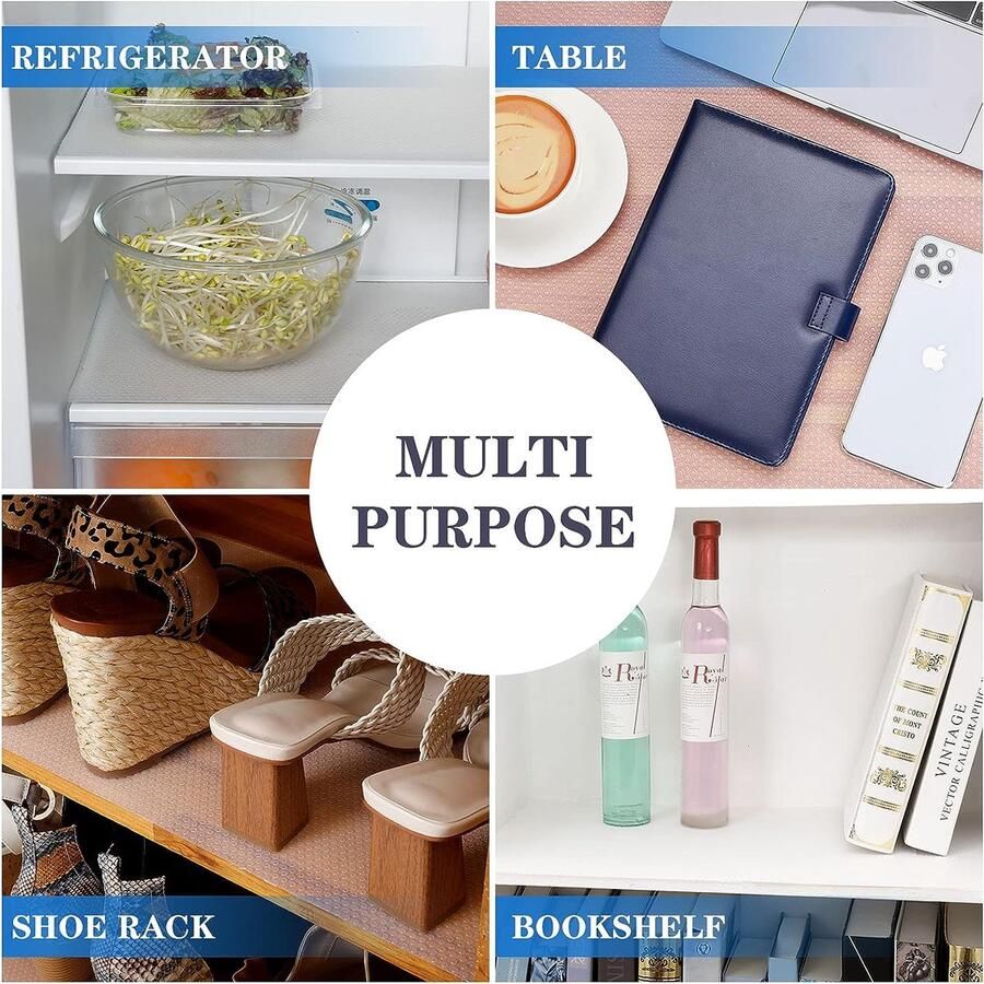 Lademat 44 5 cm x 150 cm x 3 stuks kastpapier ladevoering Eva waterdicht niet-klevend ondertapijt voor keukenkasten eettafel (transparant punt)