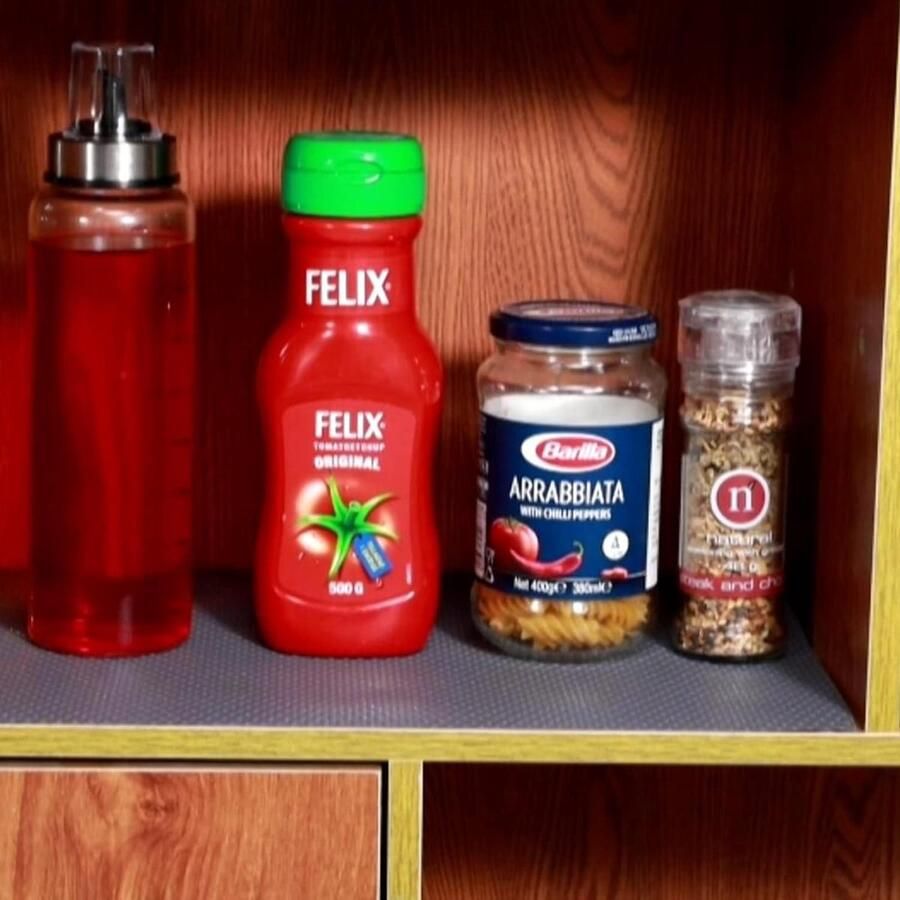 Lademat 44 5 cm x 500 cm Kastpapier Ladevoering Eva Waterdicht niet-klevend ondertapijt voor keukenkasten Plankkast (donkergrijs punt) - Foto 2