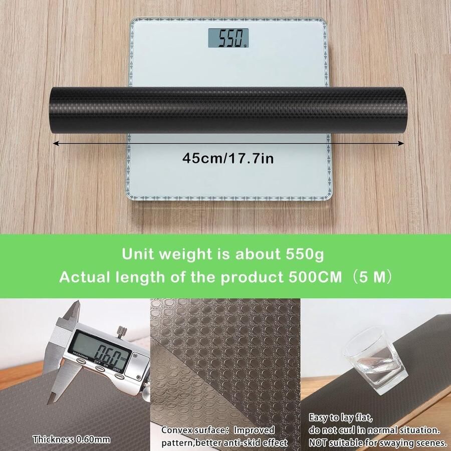 Lademat 45 x 500 cm lademat niet-klevend duurzaam EVA-antislipmat laden keukenladematten voor keuken lade kast schoenenrek zwart