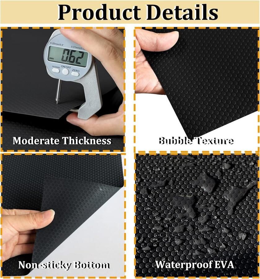 Lademat 55 x 600 cm mat voor laden koelkastmatten voor laden planken kast koelkast (zwart 55 cm x 6 m)