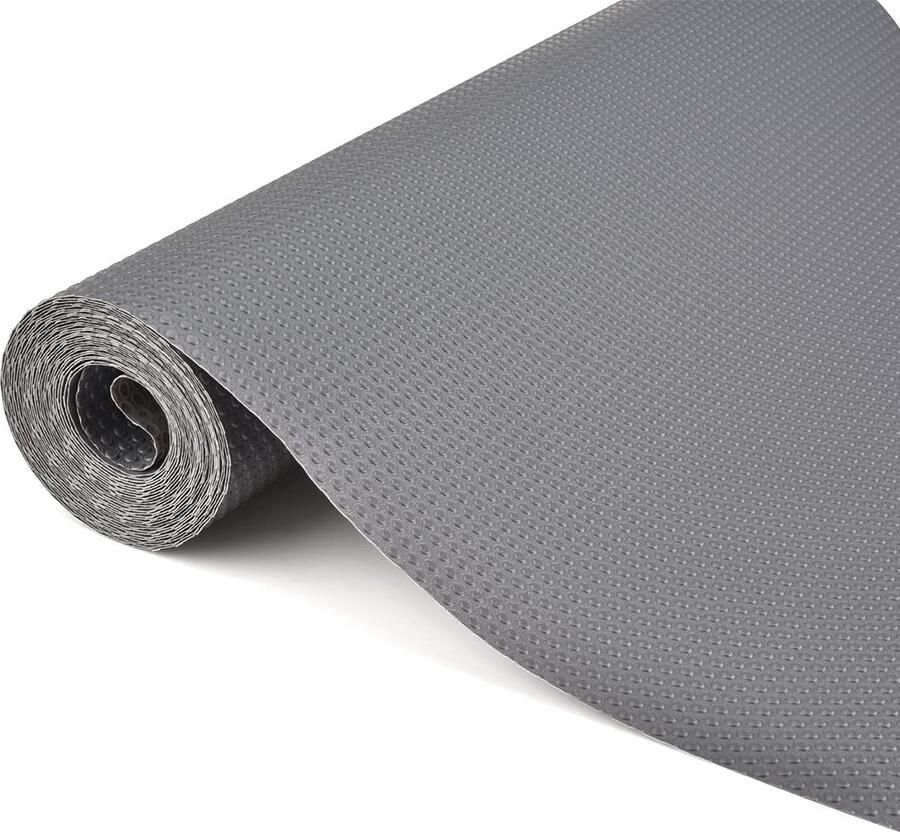 Lademat antislip 45 x 500 cm ladebekleding niet-klevende EVA-kunststof waterdichte antislipmat voor planken kasten laden koelkast thuis kantoor vrije snit grijs