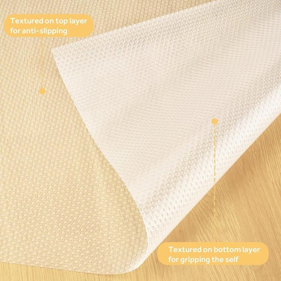 Lademat antislip 45 x 500 cm ladebekleding niet-klevende EVA-kunststof waterdichte antislipmat voor planken kasten laden koelkasten thuis kantoor vrije snit transparant