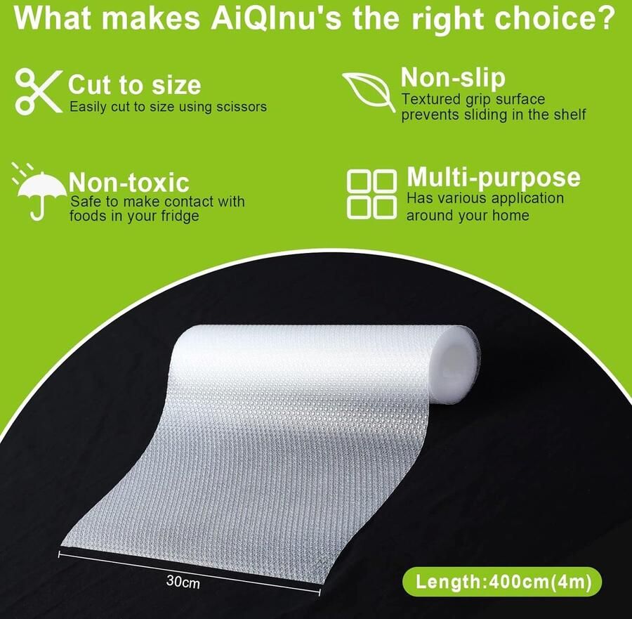 Lademat antislipmat schuifladen EVA-kunststof niet klevend transparant waterdicht op maat te snijden kastpapier voor keukenkast ladebekleding koelkastplanken (30 x 400 cm) - Foto 3