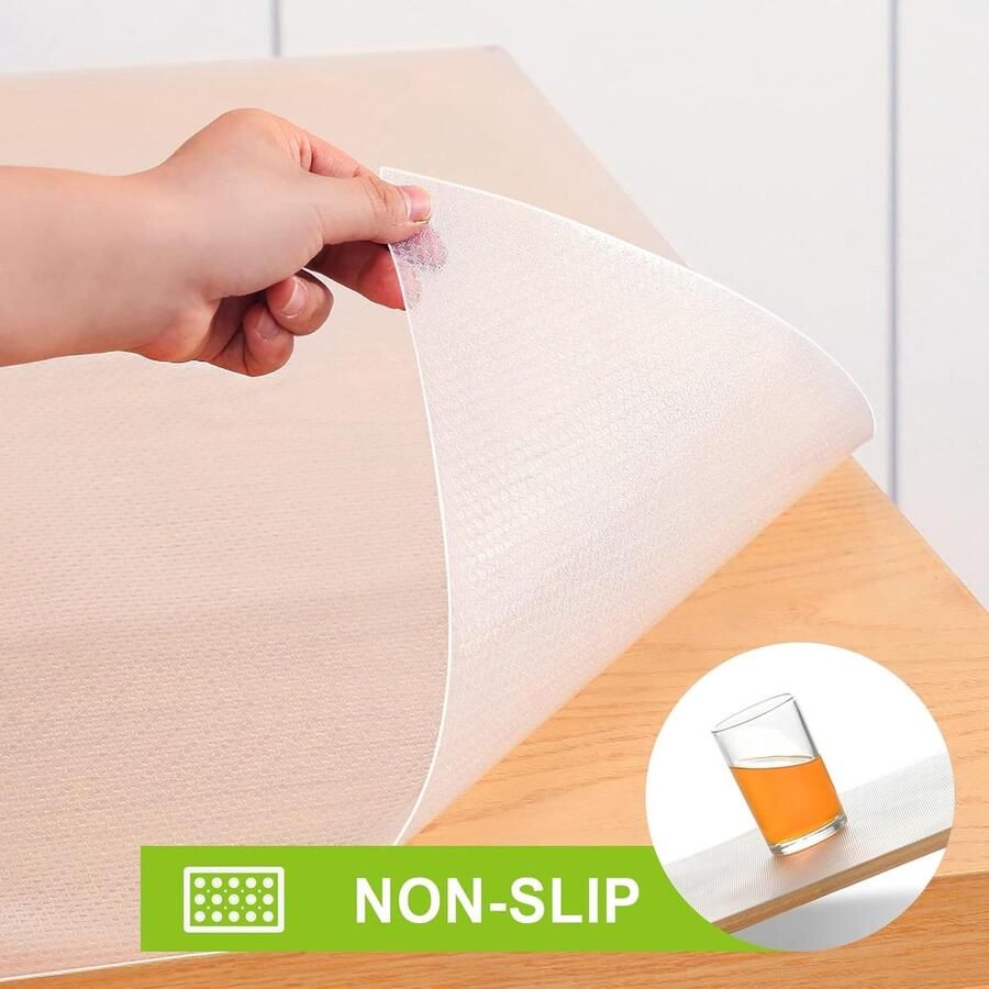 Lademat antislipmat schuifladen EVA-kunststof niet klevend transparant waterdicht op maat te snijden kastpapier voor keukenkast ladebekleding koelkastplanken (30 x 400 cm)