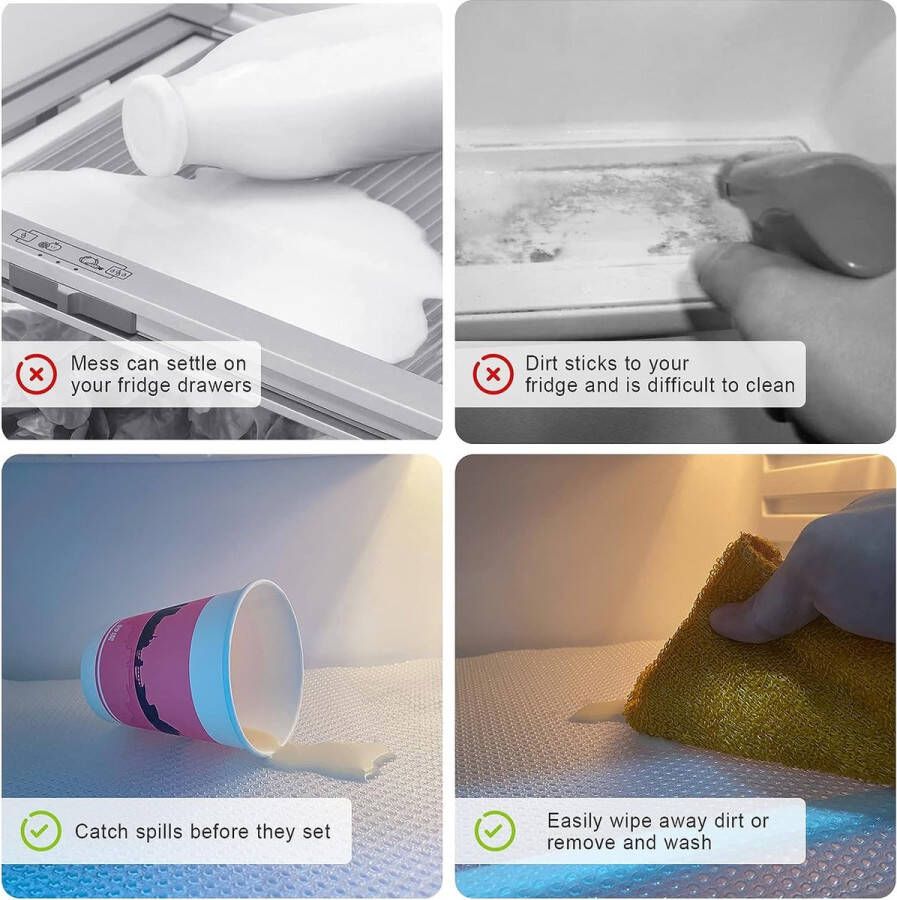 Lademat antislipmat schuifladen Eva niet-klevend transparant waterdicht op maat te snijden kastpapier voor keukenkasten kasten ladebekleding koelkastplanken