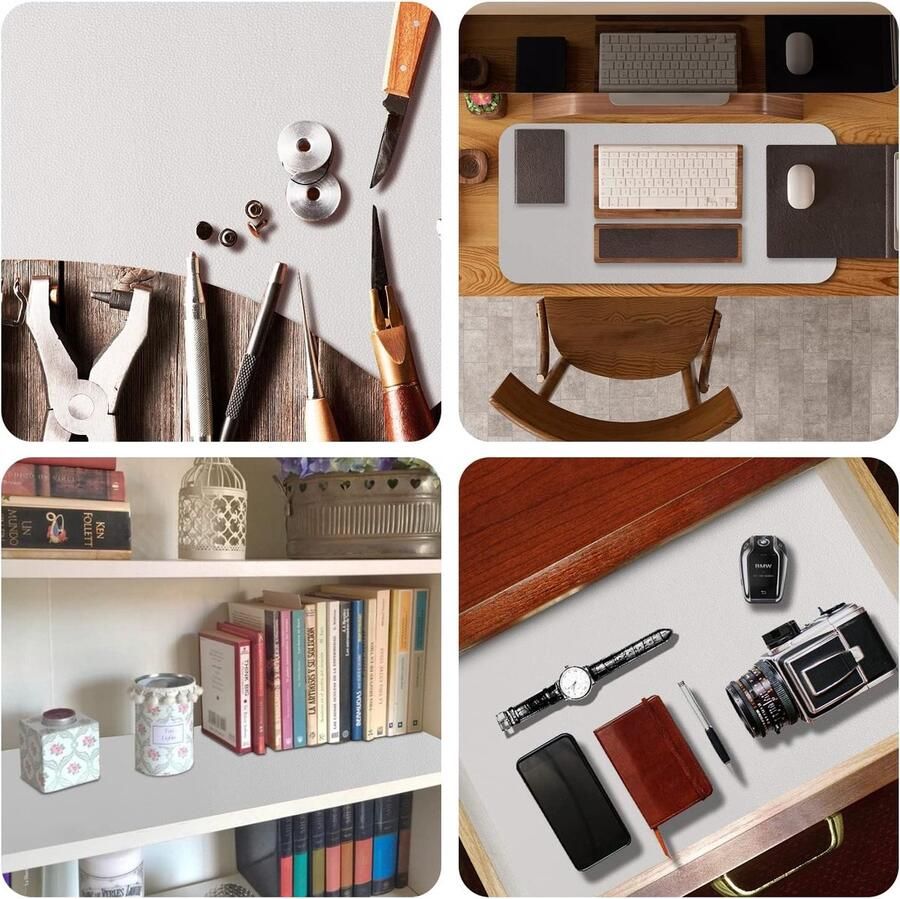 Lademat niet-klevende ladebekleding antislipmat waterdichte mat snijbaar placemats voor keuken planken badkamer kasten laden gereedschapskist wit (44 5 x 300 cm)