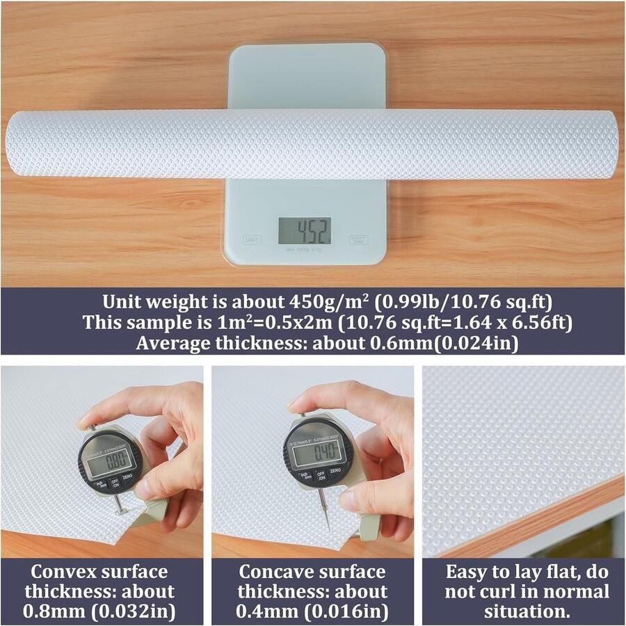 Lademat (oversized) 50cmx600cm kastpapier lade-inleg EVA waterdicht niet-klevende onderlaag tapijt voor keukenkasten (wit stippen)