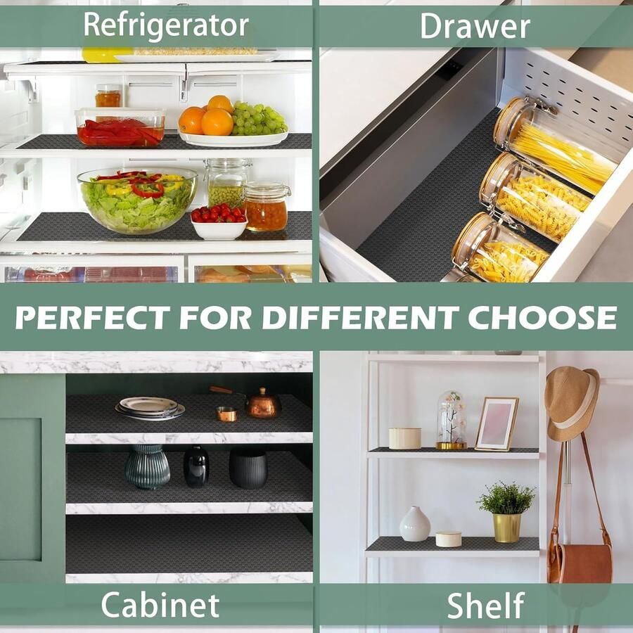 Lademat Waterdicht Antislip voor Keukenkasten 1 stuk Grijs EVA-materiaal 50cm x 600cm