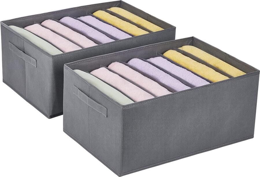 Laden Garderobe Organizer Systeem 7 Vakken 2 Stuks Fleece Garderobe Opbergruimte Opvouwbare Kleding Organizer voor Hoodie Pullover