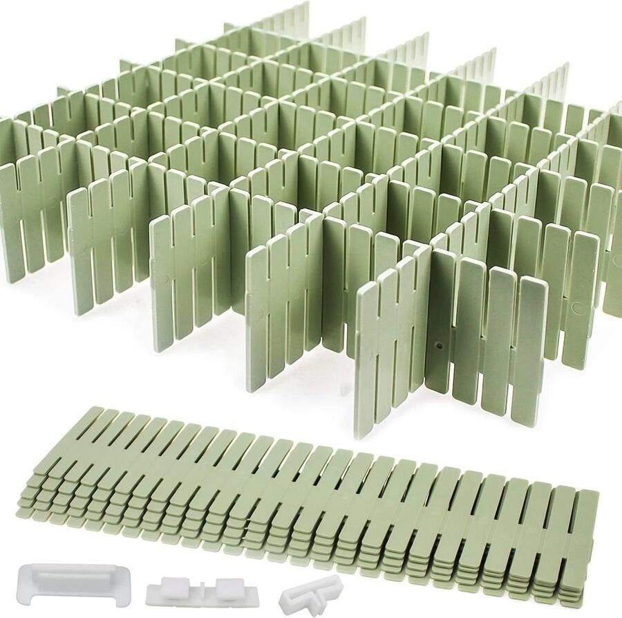 Ladeverdeler 16 stuks verstelbaar opbergsysteem Groen Voor kast ondergoed sokken Doe-het-zelf bureau-organizer