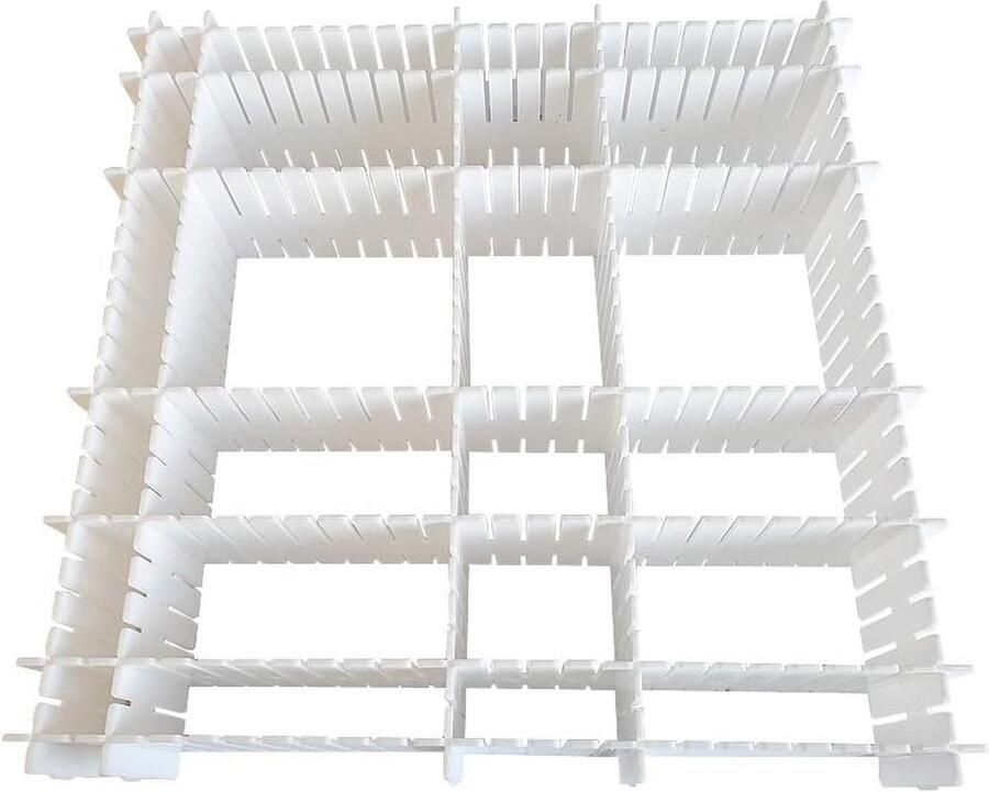 Ladeverdeler-organizer 12 stuks verstelbare ladeverdelers scheiders voor ondergoed lade-opbergsysteem sokken cosmetica kantoor ladeverdelers wit